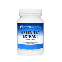 Cyto-Matrix Green Tea Extract supplement bottle, label for 90 veggie caps