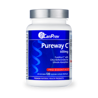 CanPrev Pureway C supplement bottle, 600mg veggie capsules, 120 count