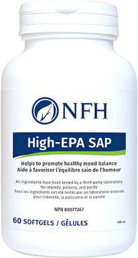 NFH High-EPA SAP softgels bottle, 60 softgels label on front