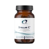 Veggie capsules bottle with black screw cap and amber-tinted plastic container