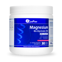 CanPrev Magnesium Bis-Glycinate 250 drink mix tub, blue Juicy Blueberry label