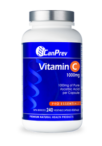 CanPrev Vitamin C 1000mg supplement bottle, 120 veggie capsules
