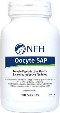 NFH Oocyte SAP 120 capsule bottle with Oocyte SAP label and NFH logo