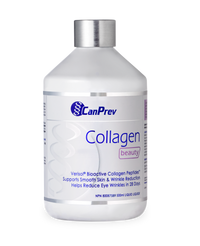 CanPrev Collagen Beauty liquid bottle, 500 ml, white bottle with blue Collagen label