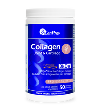 Collagen joint & cartilage powder tub, white and blue CanPrev brand label