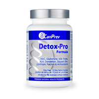 CanPrev Detox-Pro Formula bottle with blue label and silver cap