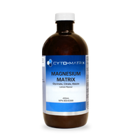 Magnesium matrix liquid bottle, 450ml, amber bottle with white cap