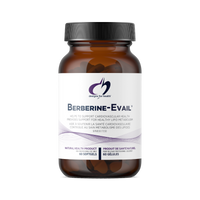Berberine-Evail softgels bottle with black cap and brown container