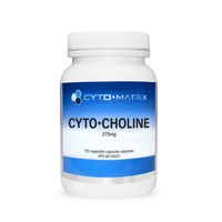 Choline supplement bottle, white label reading CYTO-CHOLINE 275 mg