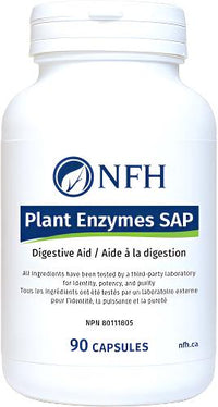Plant enzymes supplement bottle, NFH Plant Enzymes SAP, 90 capsules, white label