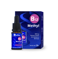 Vitamin B12 methyl drops bottle with dropper, 500mcg, 15ml