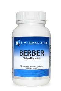 Cyto-Matrix Berber supplement bottle, 500mg berberine, 60 veggie capsules