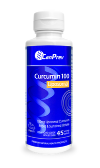 CanPrev liposomal supplement bottle with blue label and white cap