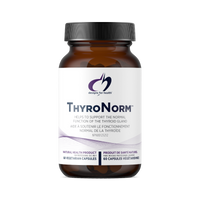 ThyroNorm 60 veggie caps supplement bottle, amber glass with printed label