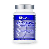 Health supplement bottle with blue label and silver cap