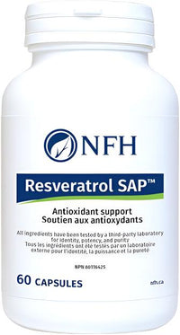 NFH Resveratrol SAP supplement bottle, 60 capsules