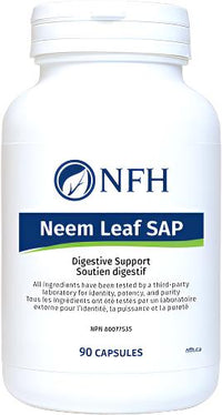 Neem leaf supplement bottle with NFH logo, 90 capsules