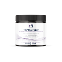 TriMag Night supplement jar with black lid and white label, 180 g.