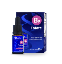 B9 folate drops bottle and carton, 15 ml