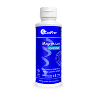Liposomal magnesium supplement bottle with blue label and white cap by CanPrev