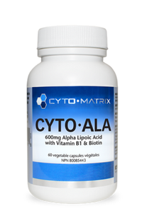 Cyto-Matrix Cyto-ALA supplement bottle with 60 veggie capsules label