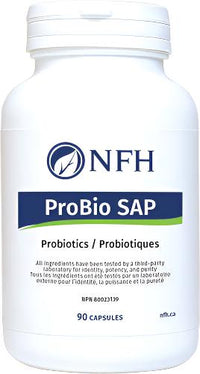 NFH ProBio SAP probiotic supplement bottle, 90 capsules