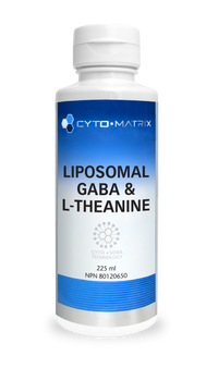 Cyto-Matrix liposomal supplement bottle with blue label and white cap, 225 ml